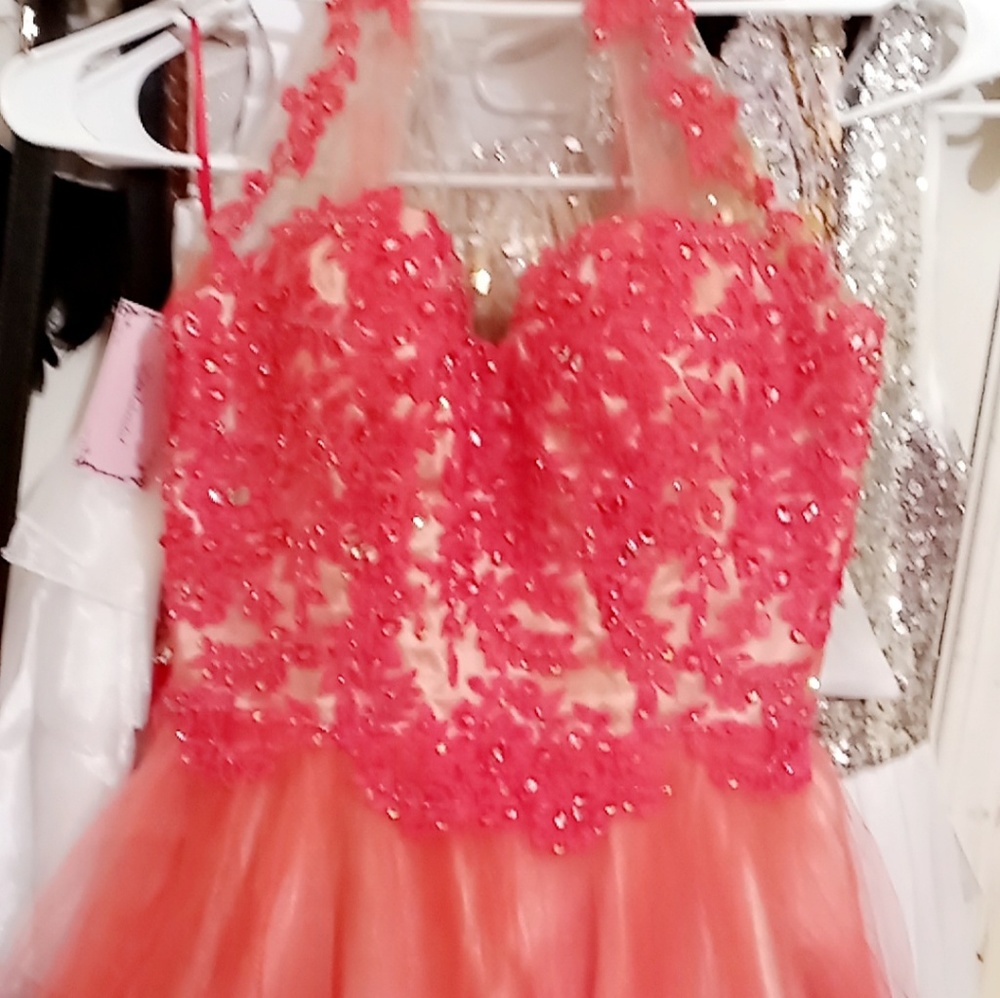 Coral prom dress